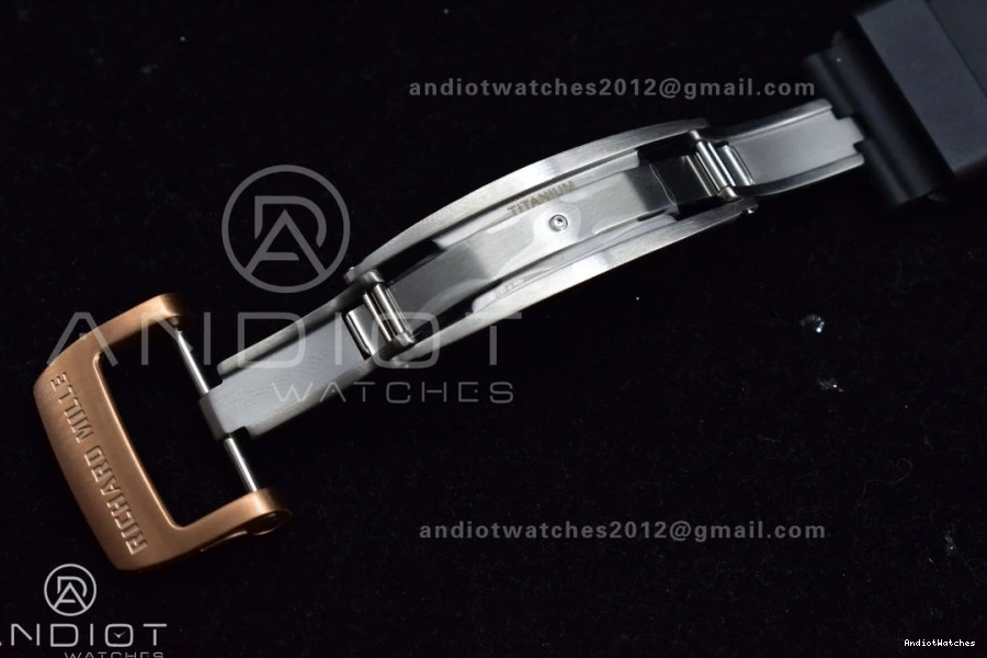 Strap Rubber Dial Best Chrono KVF RM011 1021 AllSeason Black A7750 RG on Black Edition Crystal V 1:1 1224